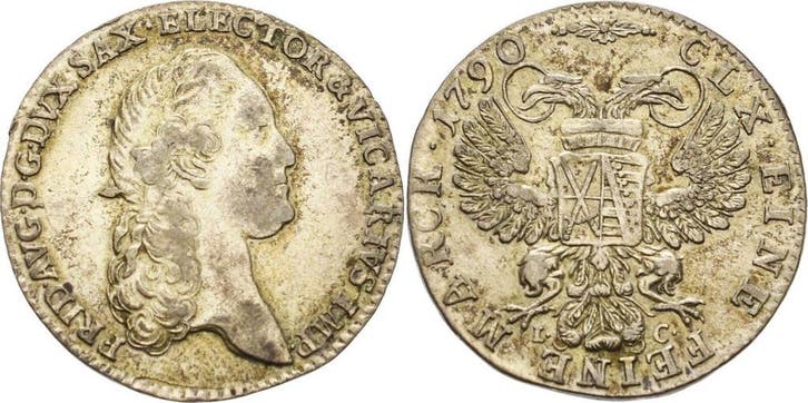 1/12 taler, daalder 1790, Sachsen-kurlinie ab 1547 (alber..., Postzegels en Munten, Munten | Europa | Niet-Euromunten, België
