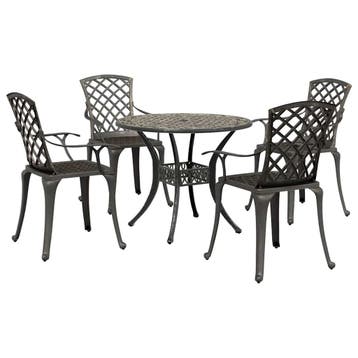 vidaXL 5-delige Tuinset geitaluminium bronskleurig, Tuin en Terras, Verzenden, Nieuw, Tuinset
