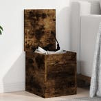 vidaXL Opbergbox 30x35x35 cm bewerkt hout gerookt, Verzenden