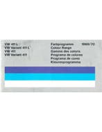1969/70 VOLKSWAGEN 411 KLEUREN EN BEKLEDING BROCHURE, Nieuw