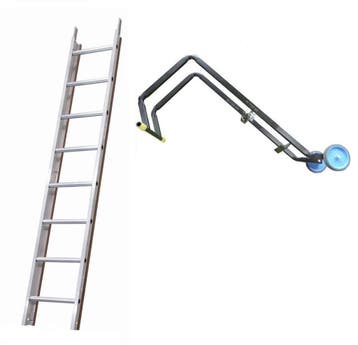 Solide dakladderset met nokhaak 2m, Ophalen of Verzenden, Ladder