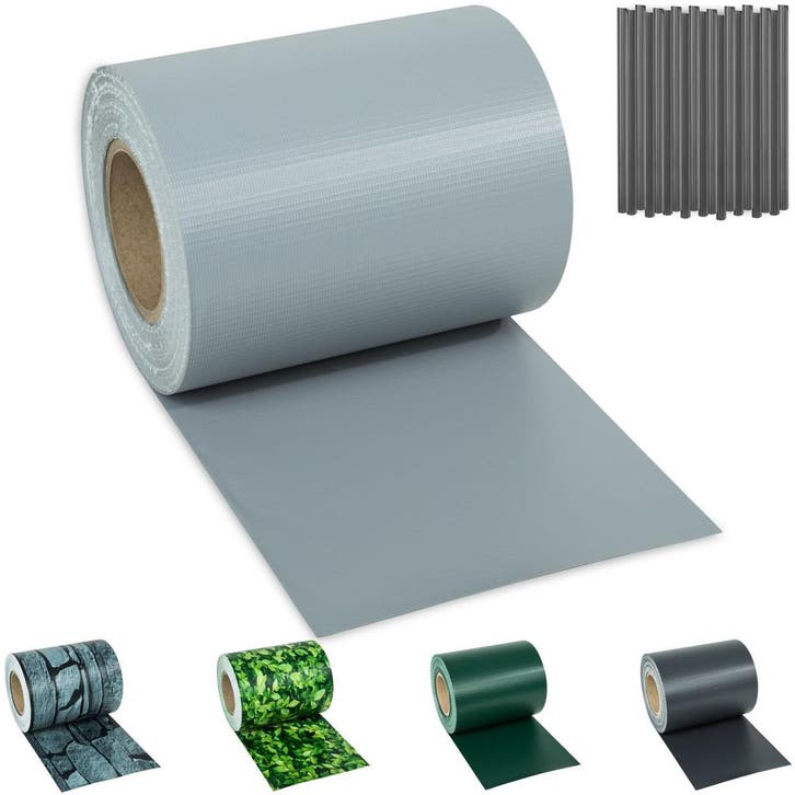 PVC privacyfolie met bevestigingsclips - 70 m, grijs, Tuin en Terras, Overige Tuin en Terras, Verzenden
