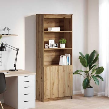 vidaXL Highboard 70x35x180 cm spaanplaat ambachtelijk, Maison & Meubles, Armoires | Dressoirs, Verzenden