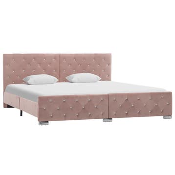 vidaXL Bedframe fluweel roze 180x200 cm, Verzenden, Nieuw