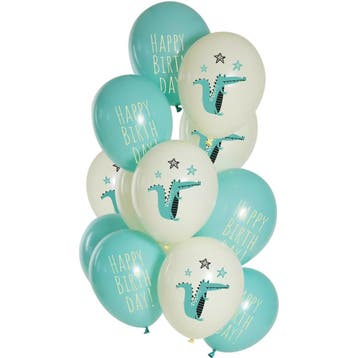 Happy Birthday Ballonnen Krokodil 33cm 12st, Hobby en Vrije tijd, Verzenden, Nieuw