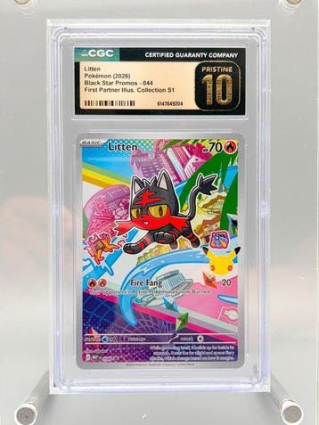 Pokémon Graded card - Litten - First Partner Illustration, Nieuw