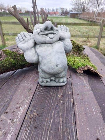 Beeld, garden statue of a troll mythical creature - 25 cm -
