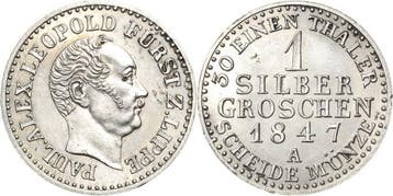 1 zilvergroschen 1847, Lippe Paul Alexander Leopold 1802-..., Verzenden, België