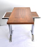 Tafel - Chroom, Metaal, Hout - Table with rotating top
