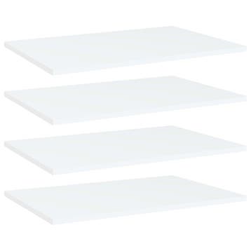 vidaXL Wandschappen 4 st 60x40x1,5 cm bewerkt hout wit, Huis en Inrichting, Woonaccessoires | Wandplanken en Boekenplanken, Verzenden