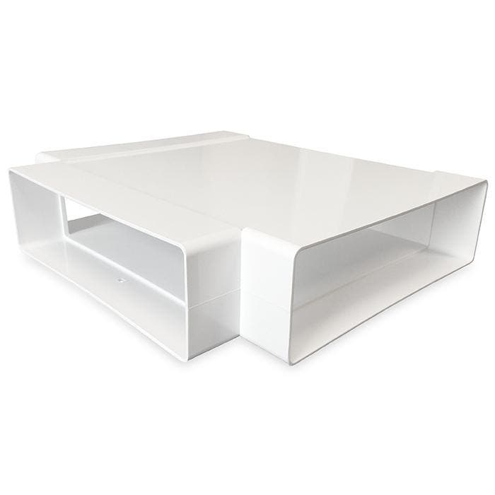 Kunststof horizontaal T-stuk 90° voor kanaal 204 x 60mm, Bricolage & Construction, Ventilation & Extraction, Envoi