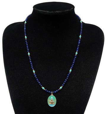 Lapis lazuli - Ketting van de Overwinnende Boeddha -