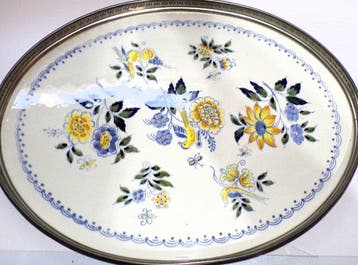 Dienblad - keramiek / nikkel