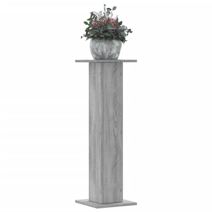 vidaXL Plantenstandaards 2 st 30x30x95 cm bewerkt hout grijs, Tuin en Terras, Bloembakken en Plantenbakken, Nieuw, Verzenden