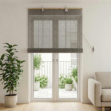 vidaXL Rolgordijn Grijs 100 x 220 cm Bamboe, Verzenden