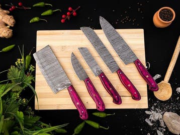 Keukenmes - Kitchen knife set - F162 - Staal, Hout,