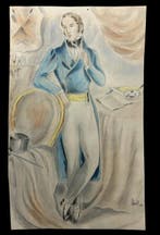 José Luis Florit Rodero (1909-2001) - Retrato de caballero, Antiek en Kunst