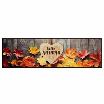 vidaXL Keukenmat wasbaar herfstprint 45x150 cm fluweel, Verzenden, Nieuw