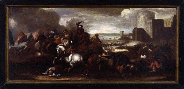 Marzio Masturzio (act.c. 1670), attribuito a - Scena di, Antiquités & Art, Art | Peinture | Classique