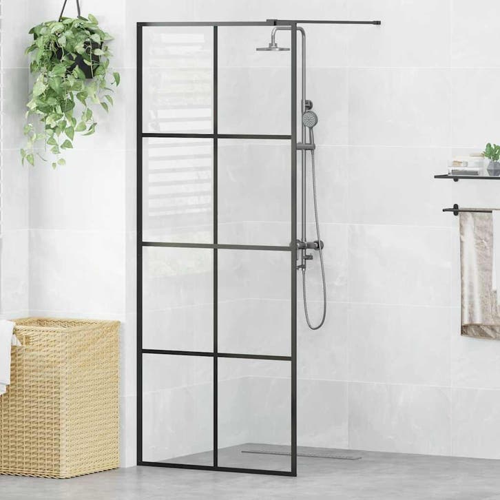 vidaXL Inloopdouchewand 80x195 cm ESG-glas transparant en, Bricolage & Construction, Sanitaire, Envoi