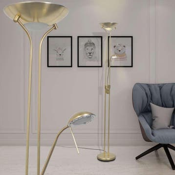 vidaXL Vloerlamp LED dimbaar 23 W, Verzenden, Nieuw