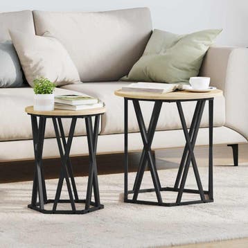 vidaXL Salontafel 2 st Sonoma Eik 50 x 50 x 50 cm, Verzenden, Nieuw