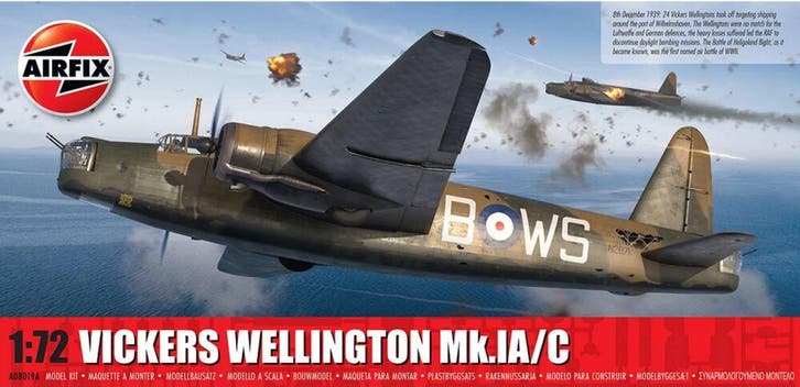 Airfix A08019A Vickers Wellington Mk.IA/C Bouwpakket Schaal, Hobby & Loisirs créatifs, Modélisme | Avions & Hélicoptères, Envoi