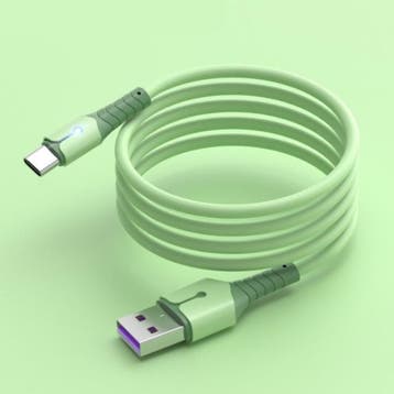 Vloeibare Siliconen Oplaadkabel voor USB-C - 5A Datakabel 1, Télécoms, Téléphonie mobile | Chargeurs pour téléphone, Verzenden
