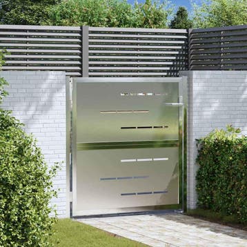 vidaXL Tuinpoort met slot Zilver 85 x 97 cm Roestvrij staal, Verzenden