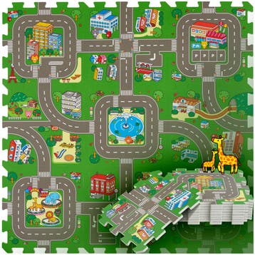 Puzzelmat MyCity, stad- en wegen, 9-delig, antislip, Verzenden, Nieuw