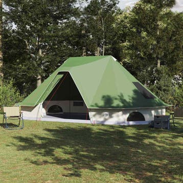 vidaXL Tipi Tent 10-persoons Groen taft, Verzenden, Nieuw
