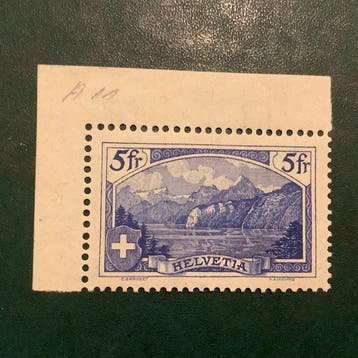 Zwitserland 1915 - 5 Fr landschappen met hoekvelrand - MNH -, Gestempeld