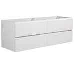 Wastafelkast Angela 140 x 48 cm Wit Hangend Wastafelmeubel, Verzenden