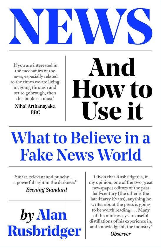 News and How to Use It 9781838854430 Alan Rusbridger, Livres, Langue | Anglais, Envoi