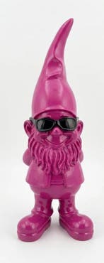 Coole Fuschia kabouter met bril - 28 cm, Jardin & Terrasse, Verzenden