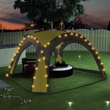 vidaXL Partytent met LED en 4 zijwanden 3,6x3,6x2,3 m groen, Verzenden