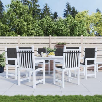 vidaXL Tuinstoelkussens 6 st 100x50x3 cm oxford stof zwart, Verzenden