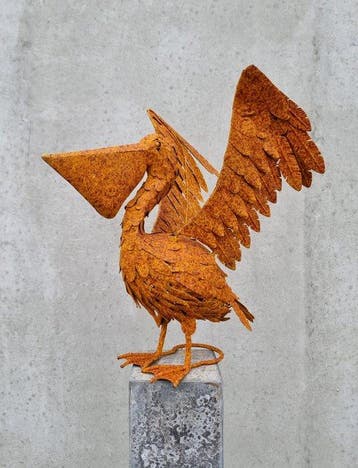Beeldje - Grote pelikaan - IJzer