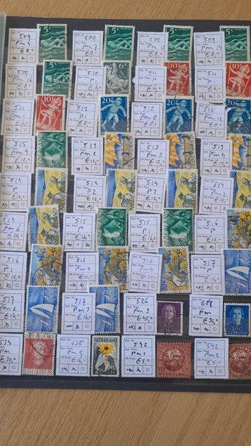 Nederland 1945/1952 - verzameling plaatfouten, Postzegels en Munten, Gestempeld