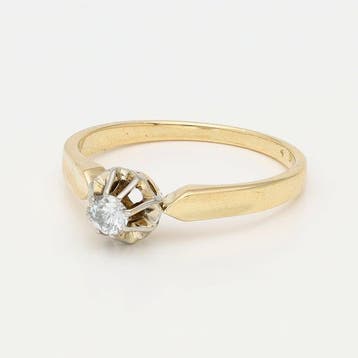 Bague - 18 carats Or jaune Diamant (Naturelle), Bijoux, Sacs & Beauté