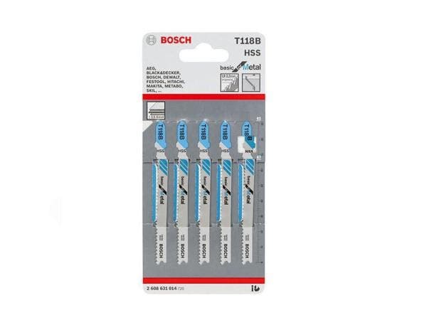 Veiling - 8x Bosch decoupeerzaagblad 5-pack T118B, Bricolage & Construction, Outillage | Pièces de machine & Accessoires