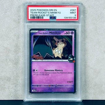 Pokémon Graded card - TEAM ROCKETS MIMIKYU #087 PRERELEASE, Hobby & Loisirs créatifs, Jeux de cartes à collectionner | Pokémon