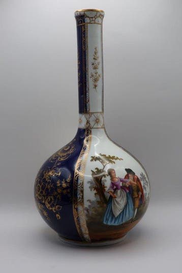 Antique Helena Wolfsohn Dresden Porcelain Bottle Vase –, Antiek en Kunst
