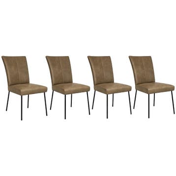 bert plantagie Set Van 4 Eetkamerstoelen Bliss - Ongebruikt, Verzenden, Zo goed als nieuw, Bruin
