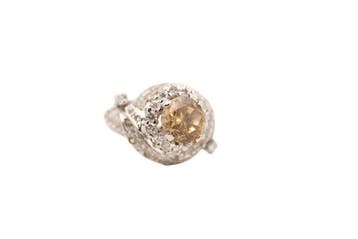 Ring - 19.2 kt. Witgoud Topaas - Diamant - Topaas en, Nieuw