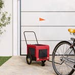 vidaXL Hondenfietstrailer oxford stof en ijzer rood en zwart, Verzenden