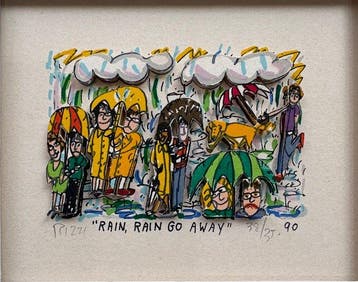 James Rizzi (1950-2011) - “Rain, Rain Go Away”