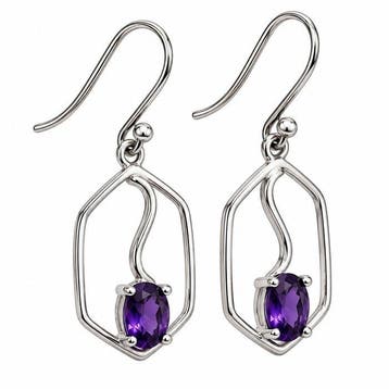 Sans prix de réserve - Boucles doreilles Argent Améthyste