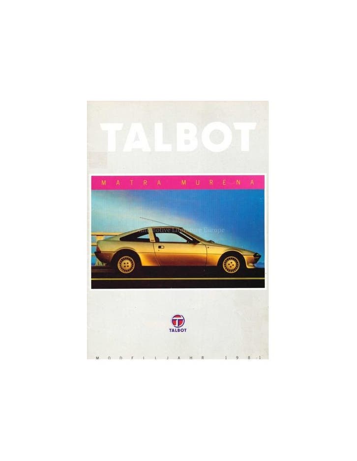 1981 MATRA MURENA BROCHURE NEDERLANDS, Boeken, Auto's | Folders en Tijdschriften