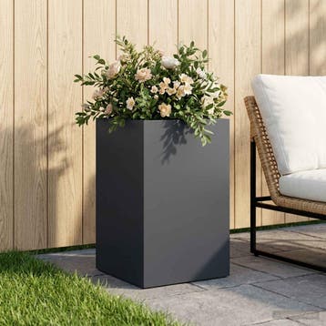 vidaXL Plantenbak Antraciet 40 x 40 x 50 cm Koudgewalst, Verzenden, Nieuw